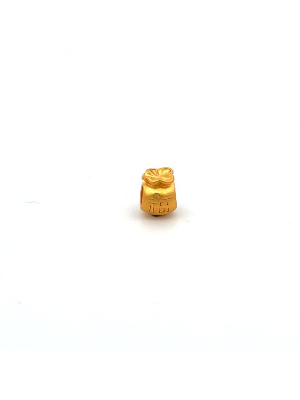 24K 999.9 Pure Gold Charm Money Bag Bead Spacer DIY Small 0.16g - Picture 2 of 3